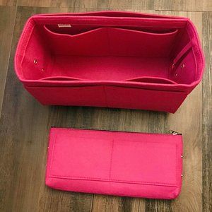 JennyKrafts Hot Pink Extra Large Organizer Felt Tote Bag with removable pouch